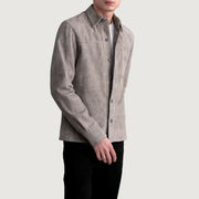 
Grey Goatskin suede Jacket - Achteraanzicht met getailleerde schouders & strakke zoom