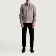 
Detailopname of Shirt & Buttons Hardware on Scout Grey Suede Leather Shirt voor Heren voor Heren