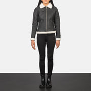 
Sherilyn B-3 Zwart Leren Bomberjack voor Dames – alternate product view 3
