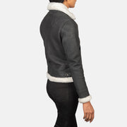 
Sherilyn B-3 Zwart Leren Bomberjack voor Dames – alternate product view 5