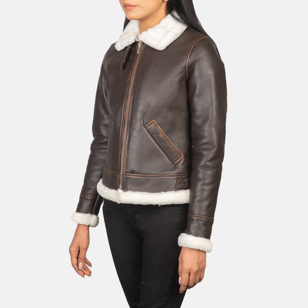 
Sherilyn B-3 Zwart Leren Bomberjack voor Dames – alternate product view 2