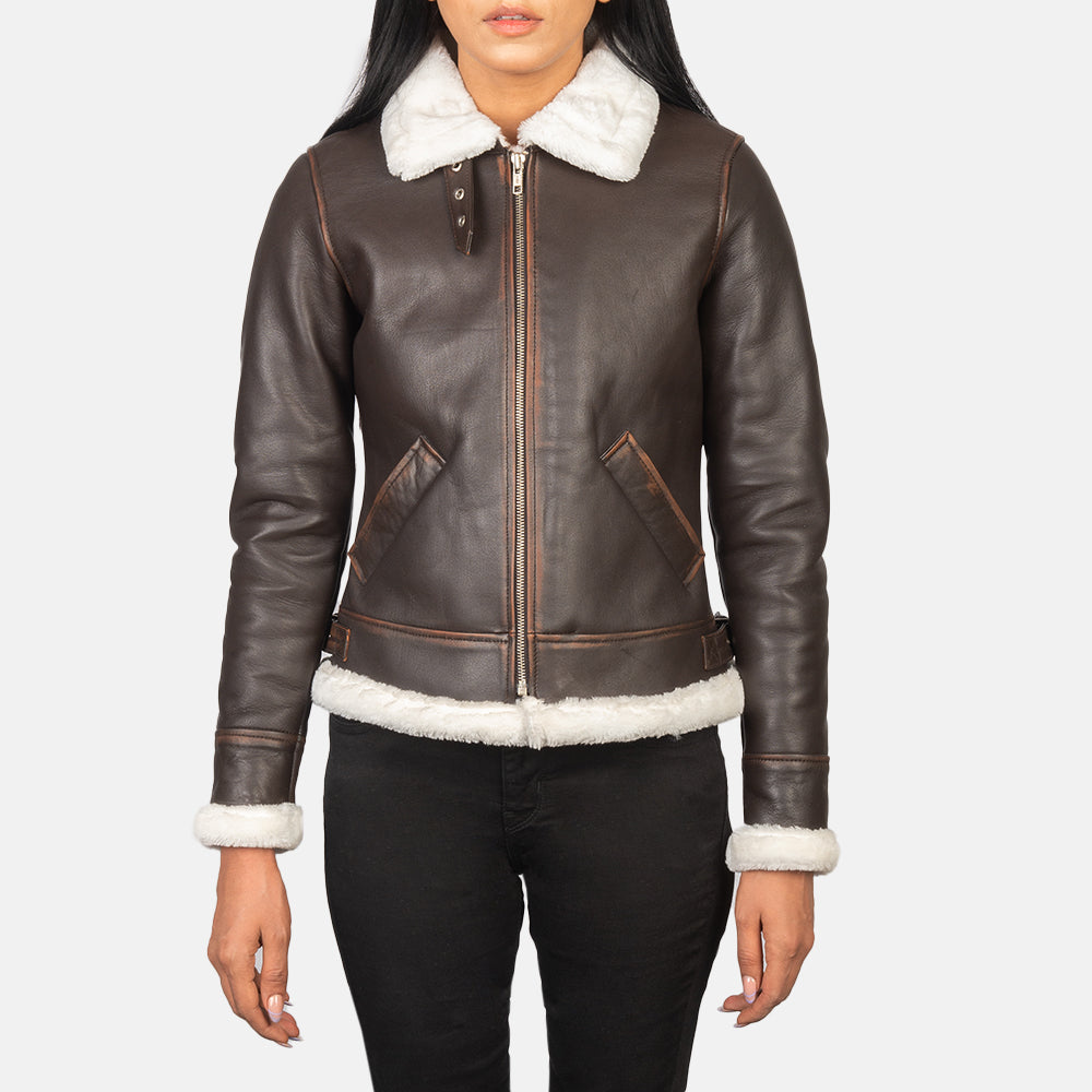 
Sherilyn B-3 Zwart Leren Bomberjack voor Dames – alternate product view 4