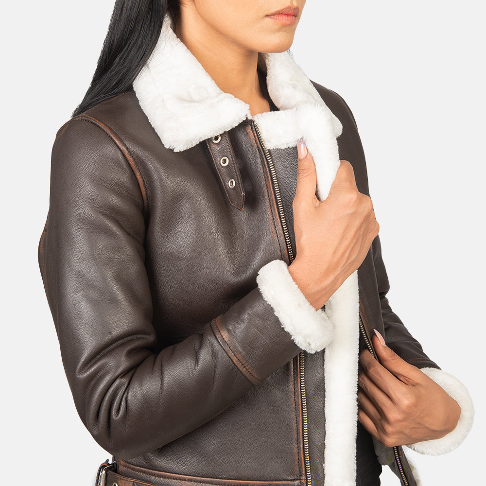 
Sherilyn B-3 Zwart Leren Bomberjack voor Dames – alternate product view 6
