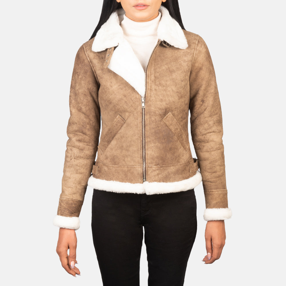 
Sherilyn B-3 Zwart Leren Bomberjack voor Dames – alternate product view 1