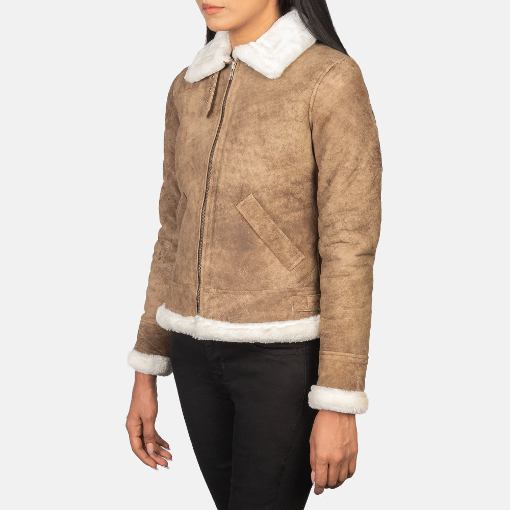 
Sherilyn B-3 Zwart Leren Bomberjack voor Dames – alternate product view 2