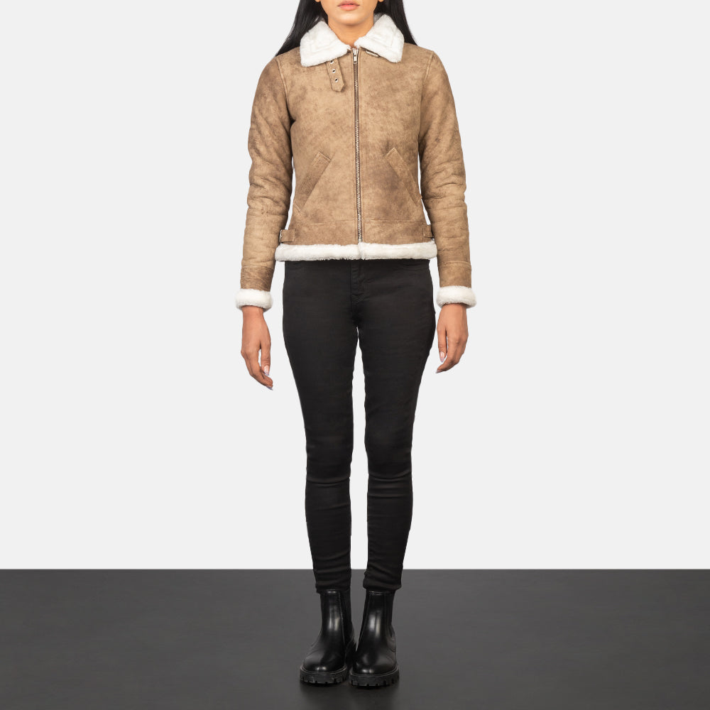 
Sherilyn B-3 Zwart Leren Bomberjack voor Dames – alternate product view 3