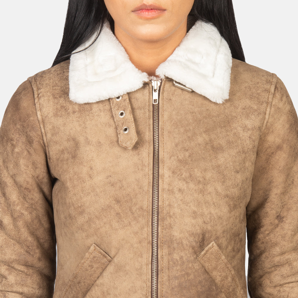 
Sherilyn B-3 Zwart Leren Bomberjack voor Dames – alternate product view 6