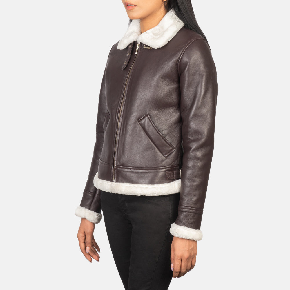 
Sherilyn B-3 Zwart Leren Bomberjack voor Dames – alternate product view 2