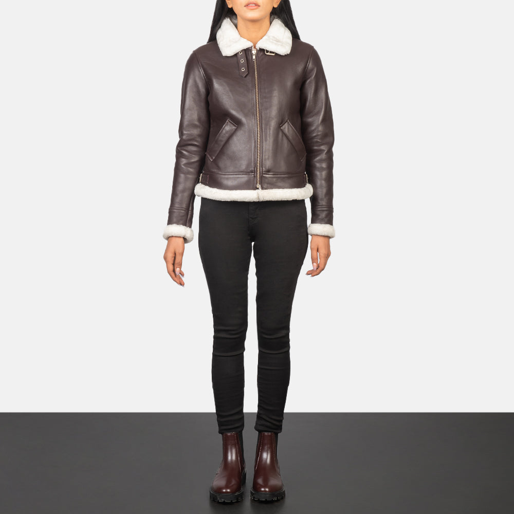 
Sherilyn B-3 Zwart Leren Bomberjack voor Dames – alternate product view 3