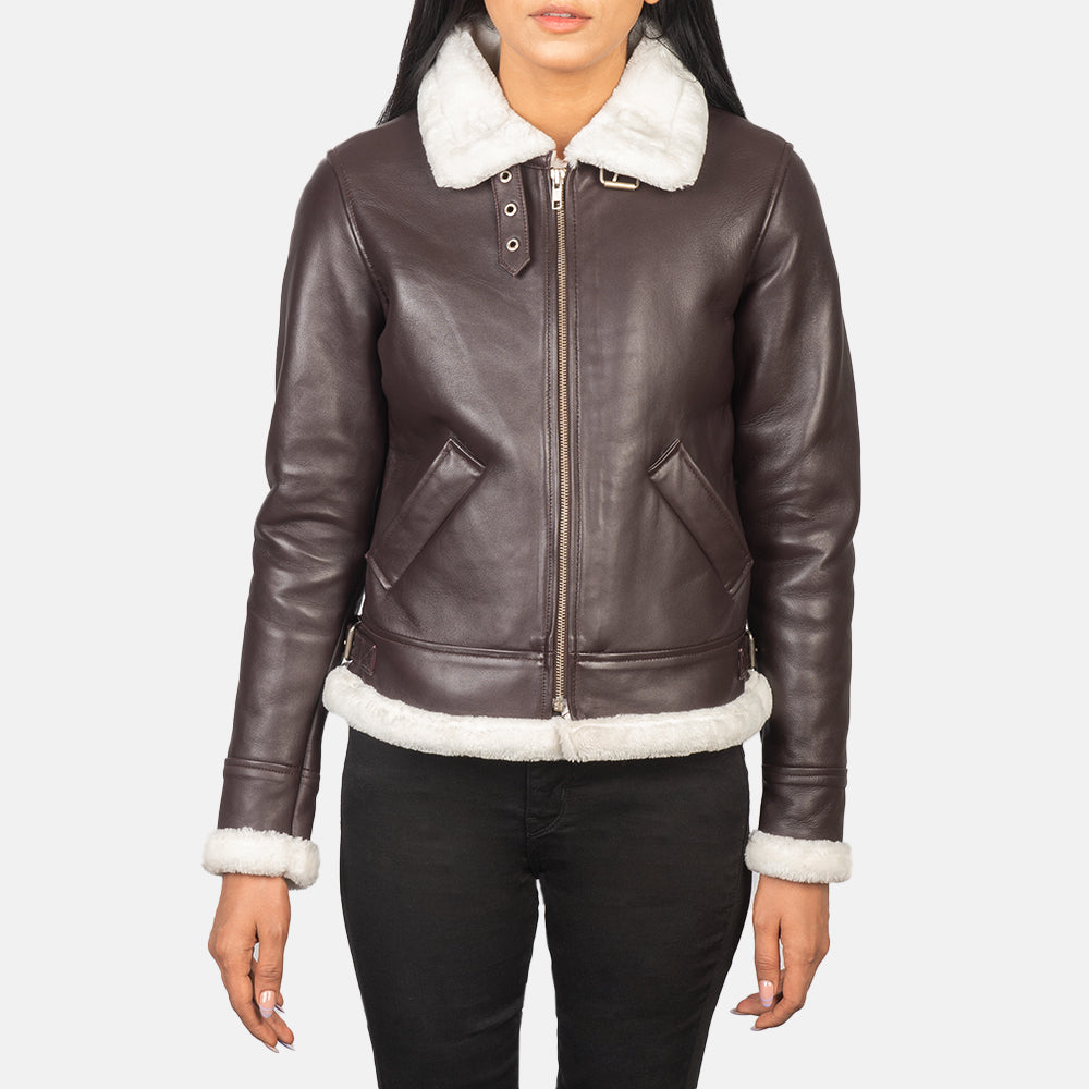 
Sherilyn B-3 Zwart Leren Bomberjack voor Dames – alternate product view 4