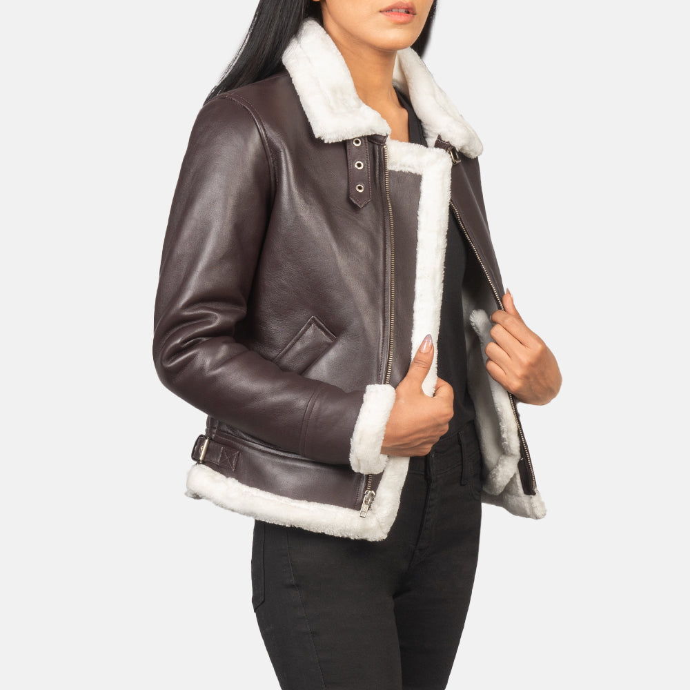 
Sherilyn B-3 Zwart Leren Bomberjack voor Dames – alternate product view 6