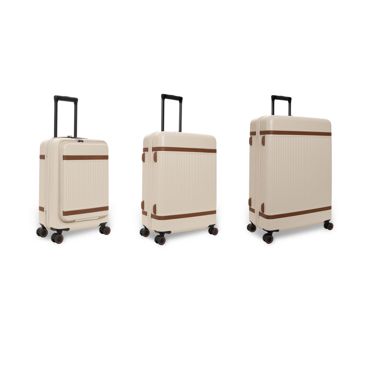 Sandy Beach Suitcase Set Front Pocket Zuna voor Dames, front view