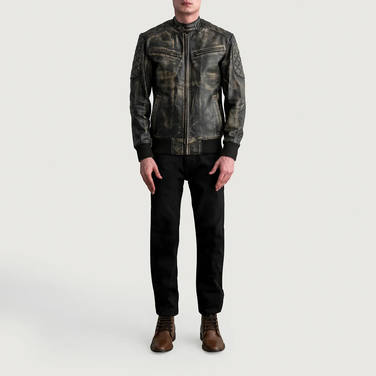 Sven Leren Bomberjack voor Heren – alternate product view 4