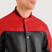 
Terrance Zwart Varsity Leren Jas voor Heren – alternate product view 3