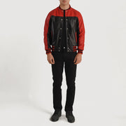 
Terrance Zwart Varsity Leren Jas voor Heren – alternate product view 5
