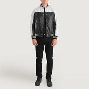 
Terrance Zwart Varsity Leren Jas voor Heren – alternate product view 3