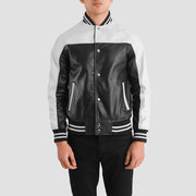 
Terrance Zwart Varsity Leren Jas voor Heren – alternate product view 4