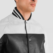 
Terrance Zwart Varsity Leren Jas voor Heren – alternate product view 6