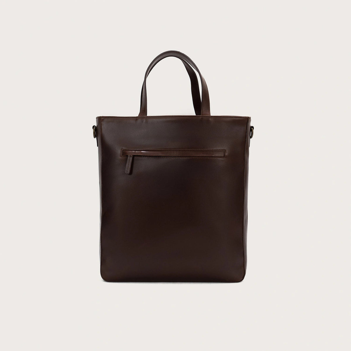 
Vintage Brown Full-Grain leather Bag - Achteraanzicht met versterkte leren banden