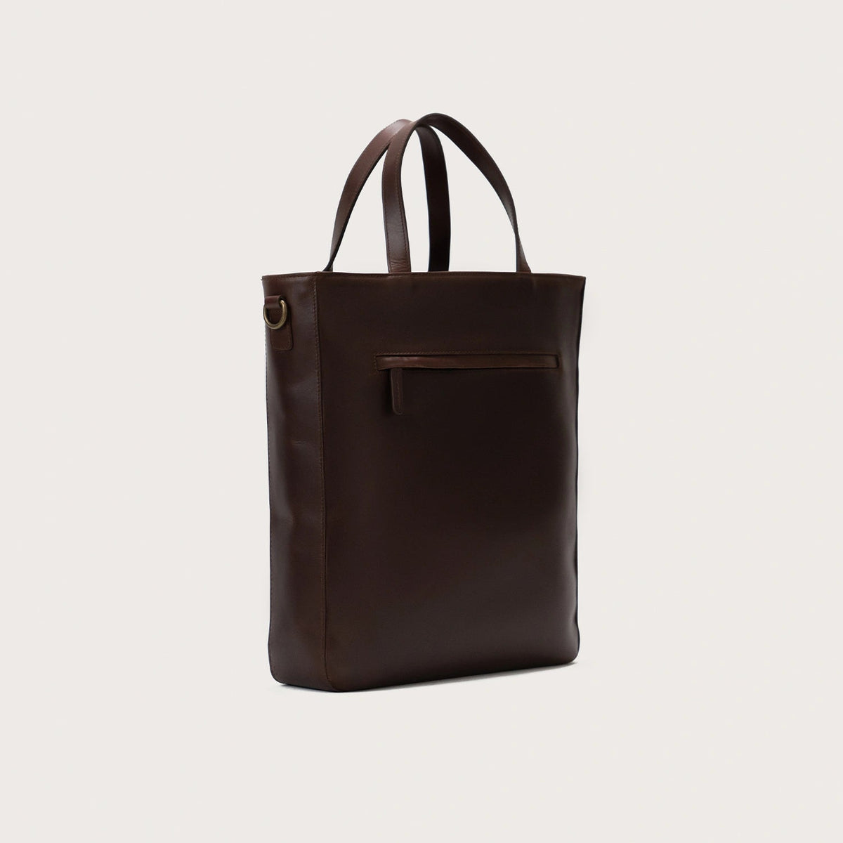 
The Poet Vintage Brown Leather Tote Bag For Men & Women - Gestructureerd zijprofiel met vouwdiepte & volume