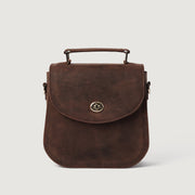 
The Sandra Vintage Distressed Brown Leather Saddle Bag For Women - Gestructureerd zijprofiel met vouwdiepte & volume