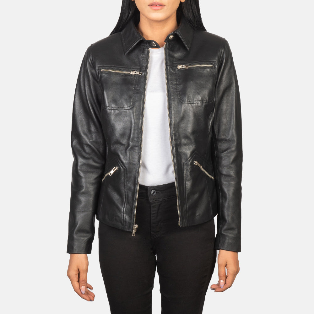 Tomachi Rood Leren Jas voor Dames – alternate product view 1