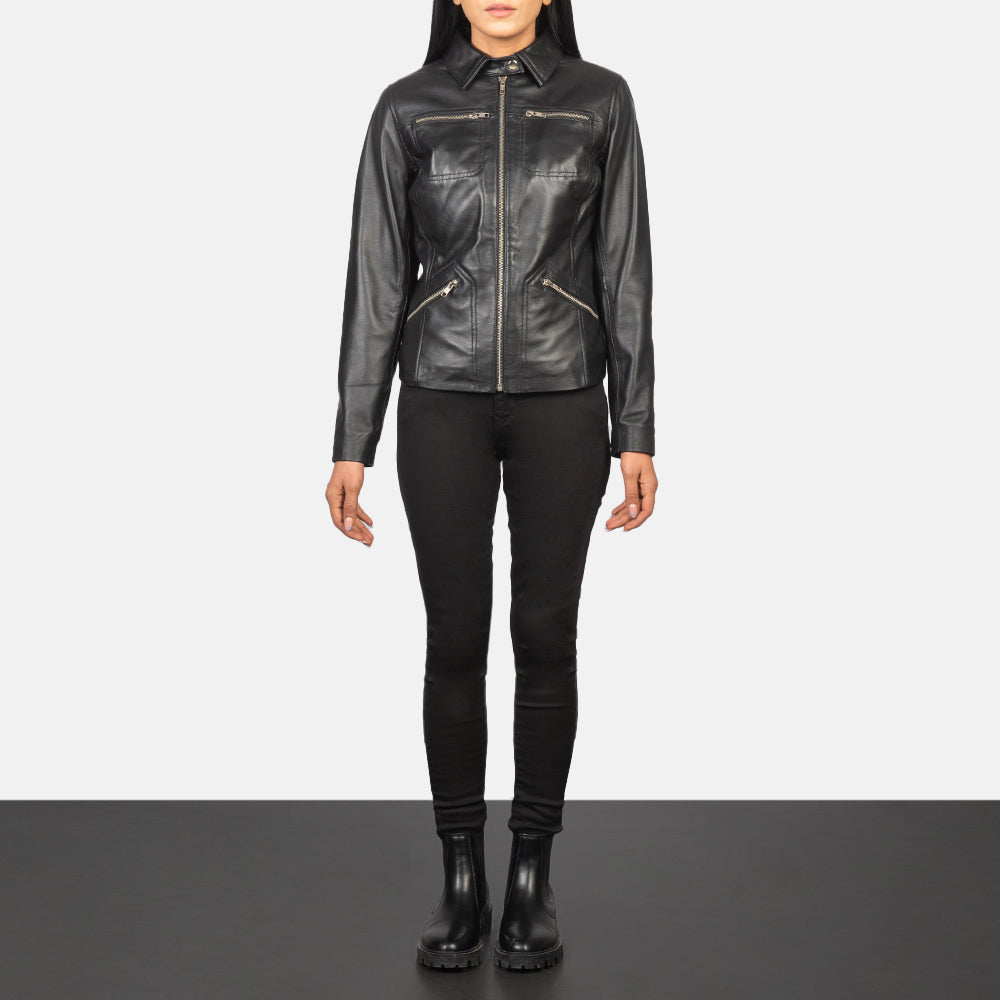 Tomachi Rood Leren Jas voor Dames – alternate product view 3