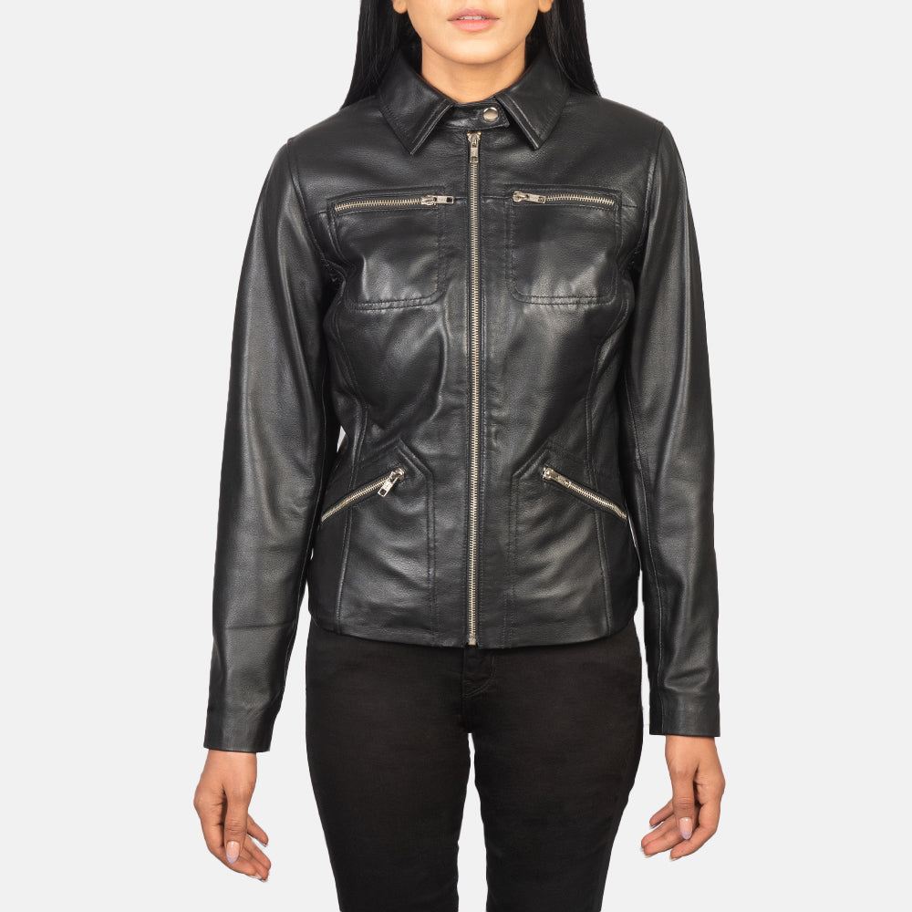Tomachi Rood Leren Jas voor Dames – alternate product view 4