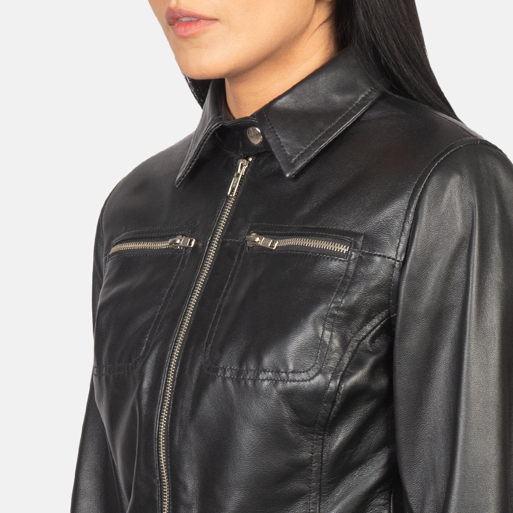 Tomachi Rood Leren Jas voor Dames – alternate product view 6