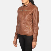 Tomachi Rood Leren Jas voor Dames – alternate product view 2