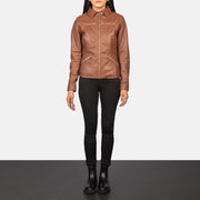 Tomachi Rood Leren Jas voor Dames – alternate product view 3