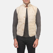 
Tony Off-White Suede Vest voor Heren voor Heren in Off-White Goatskin Suede - Vooraanzicht & getailleerd silhouet | Online kopen
