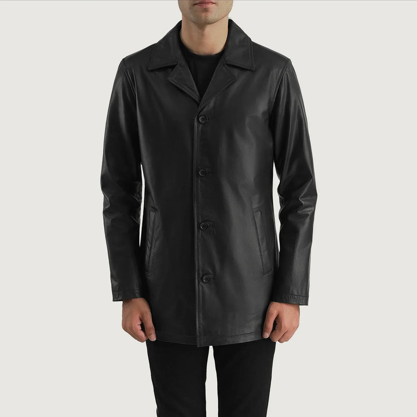 Urban Slate Zwart Leren Jas voor Heren