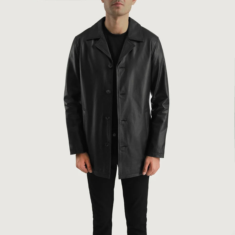 Urban Slate Zwart Leren Jas voor Heren