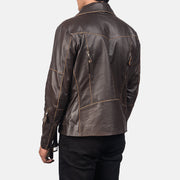 Vincent Zwart Leren Bikerjack voor Heren – alternate product view 5