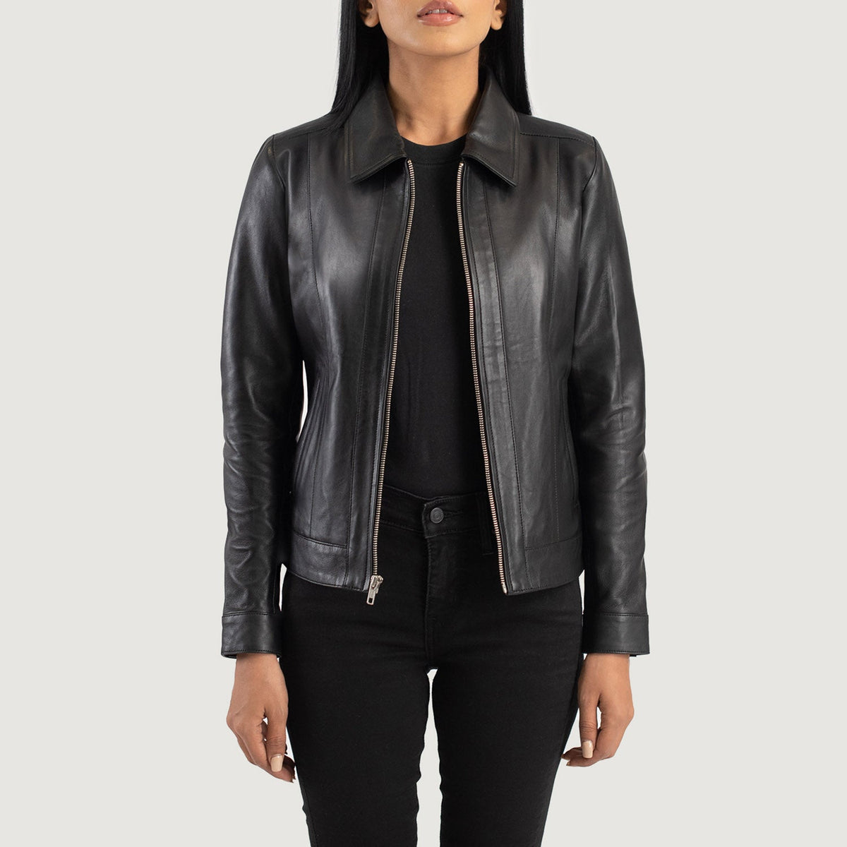 
Vixen Classic Collar Leren Jas voor Dames – alternate product view 1