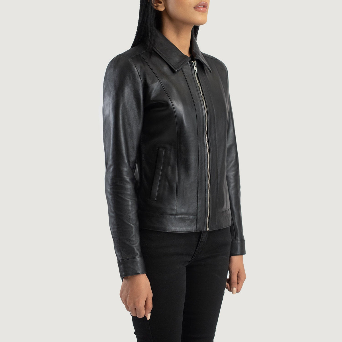 
Vixen Classic Collar Leren Jas voor Dames – alternate product view 2