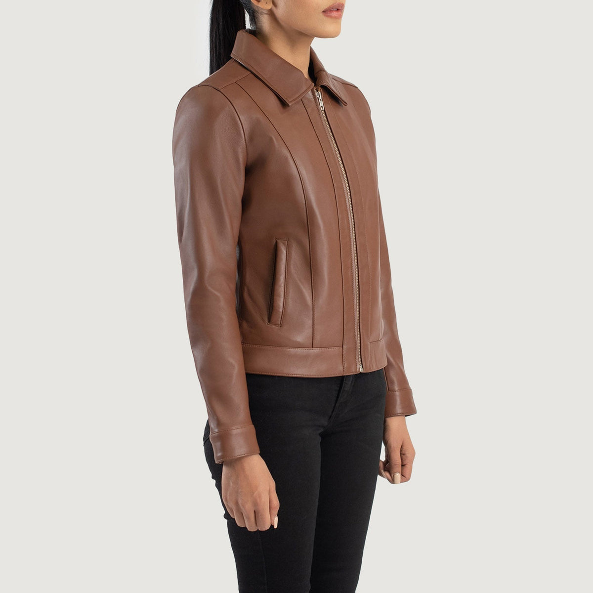 
Vixen Classic Collar Leren Jas voor Dames – alternate product view 2