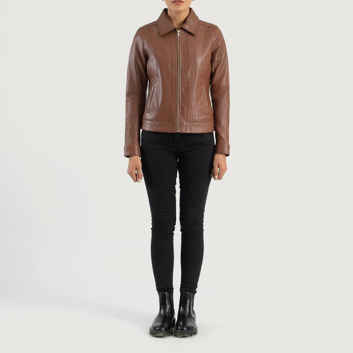 
Vixen Classic Collar Leren Jas voor Dames – alternate product view 3