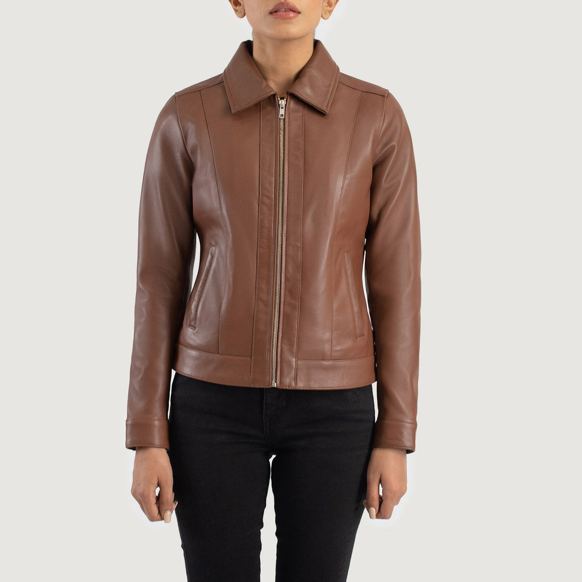 
Vixen Classic Collar Leren Jas voor Dames – alternate product view 4