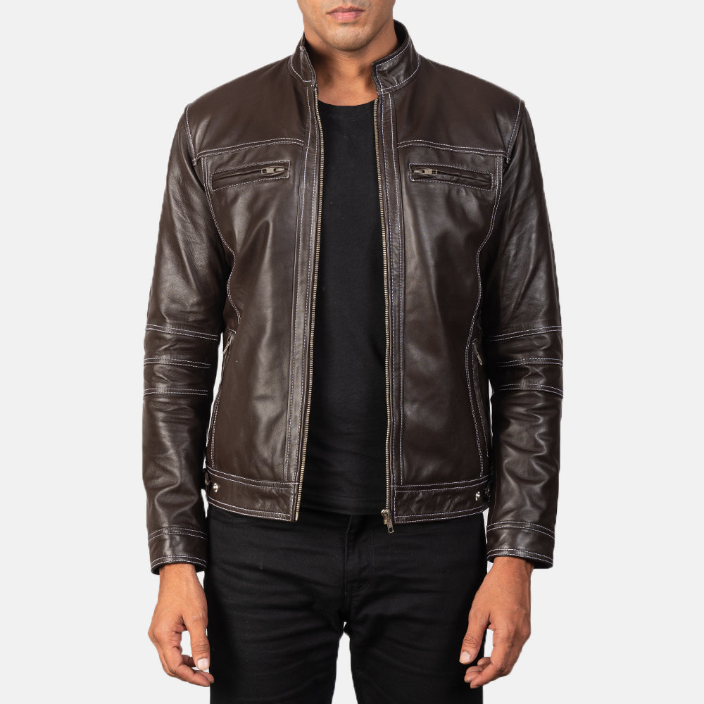 Youngster Leren Bikerjack voor Heren – alternate product view 1
