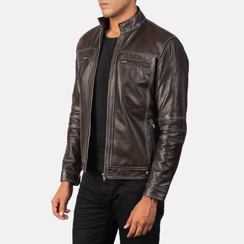 Youngster Leren Bikerjack voor Heren – alternate product view 2