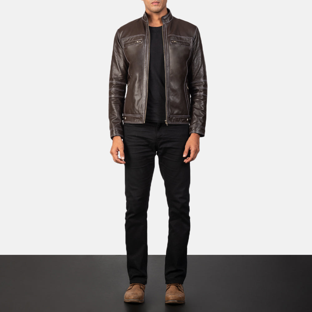 Youngster Leren Bikerjack voor Heren – alternate product view 3