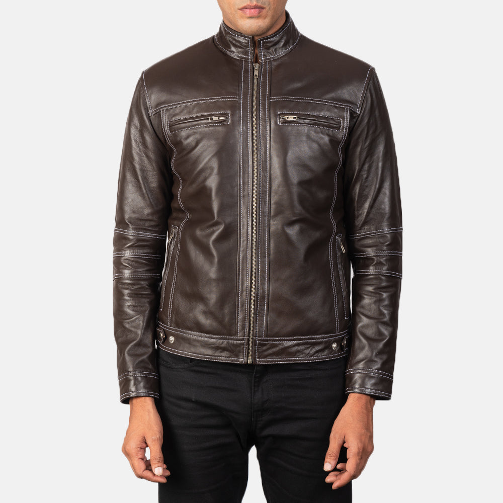 Youngster Leren Bikerjack voor Heren – alternate product view 4