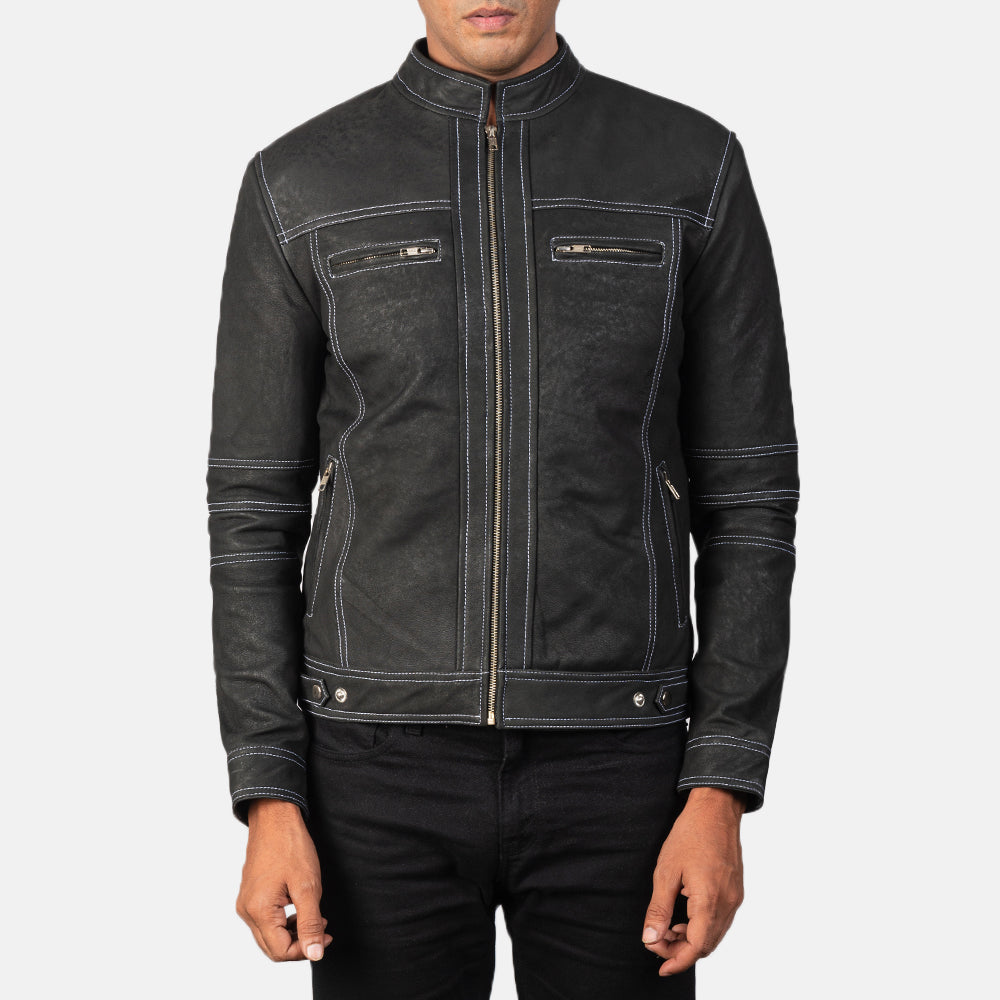 Youngster Leren Bikerjack voor Heren – alternate product view 3
