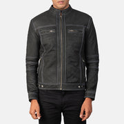 Youngster Leren Bikerjack voor Heren – alternate product view 3