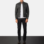 Youngster Leren Bikerjack voor Heren – alternate product view 4