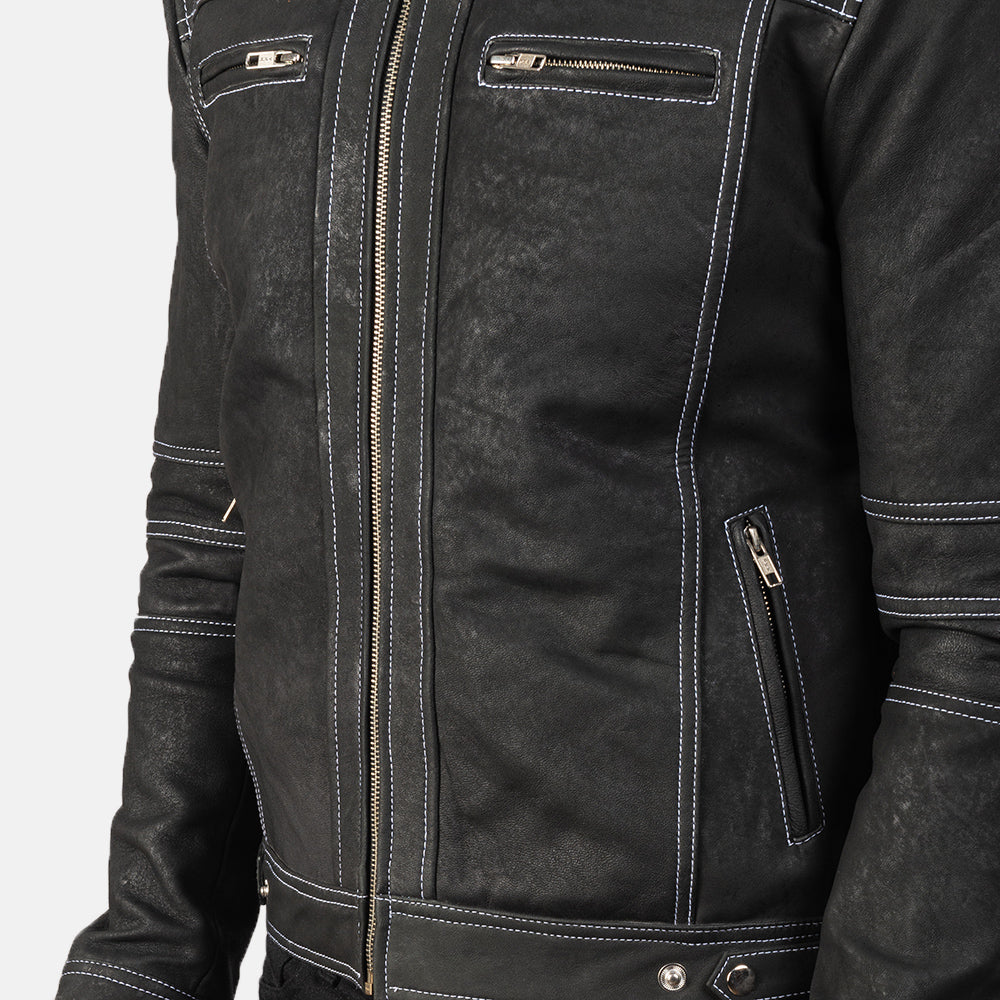 Youngster Leren Bikerjack voor Heren – alternate product view 6