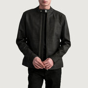 
Zen Tumbled Bruin Leren Bikerjack voor Heren in Tumbled Brown Sheepskin Leather - Vooraanzicht & getailleerd silhouet | Online kopen