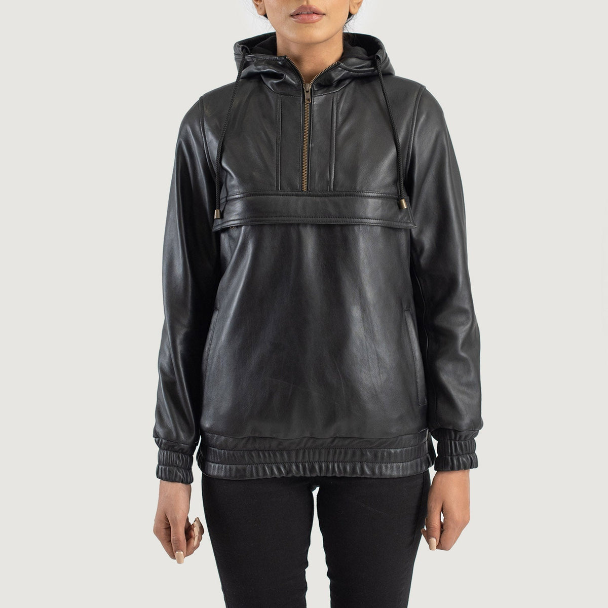 Zest Hooded Pullover Leren Jas voor Dames – alternate product view 1